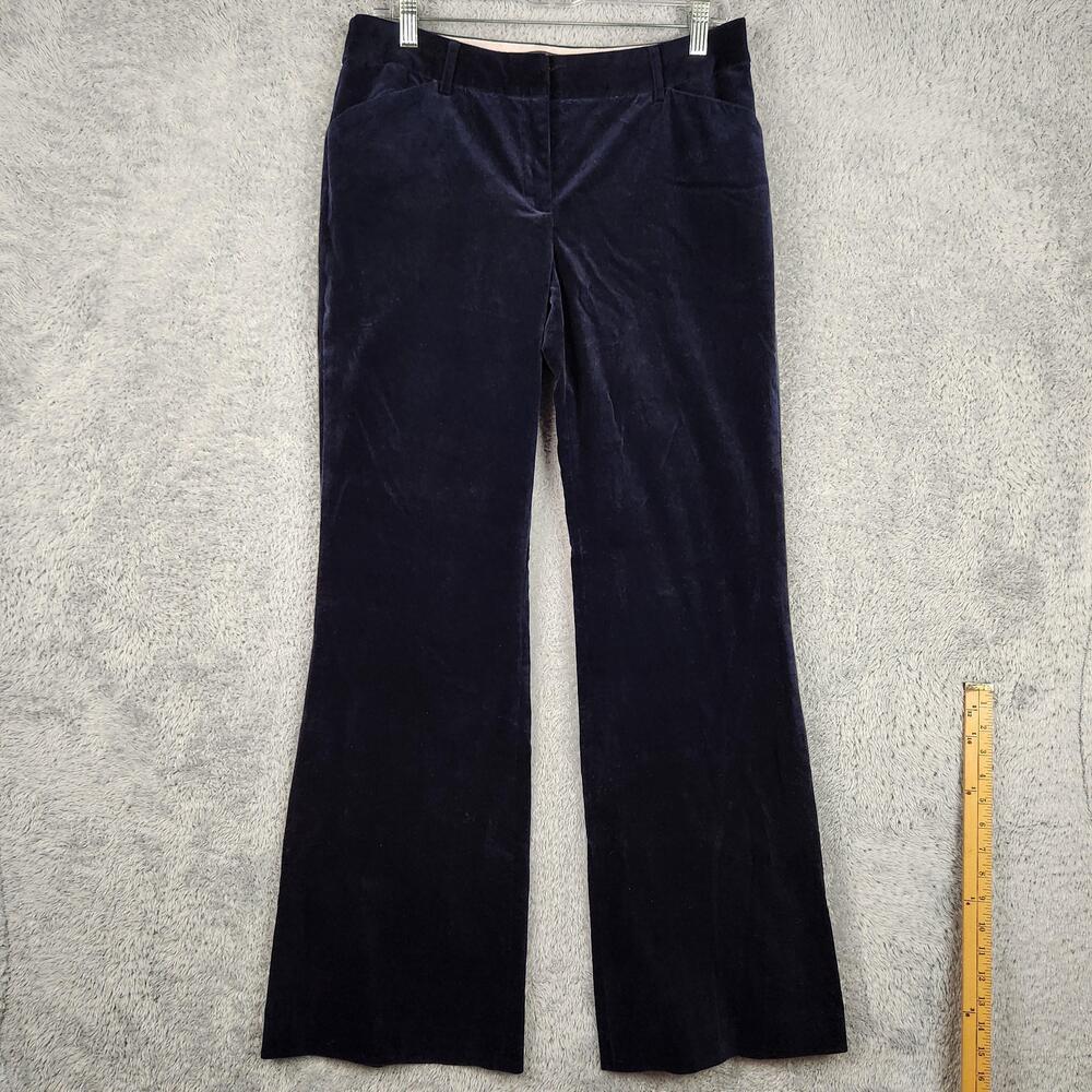 Body By Victoria Dress Pants Womens 8 Navy Blue Velvet Christie Fit Wide Leg y2k